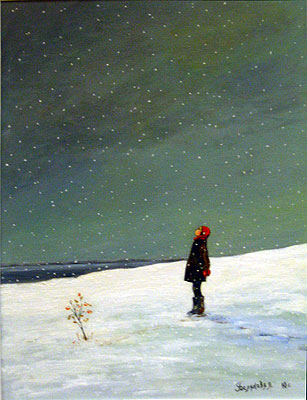 Белякова Л.А. Первый снег. 2010. Холст на оргалите, масло. 40 х 30